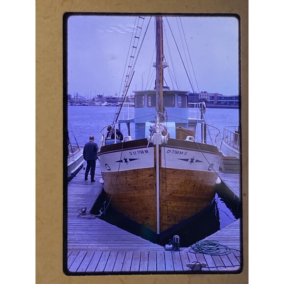 Vtg 1963 Wooden Sail Boat Ship Nautical Vessels Speed Boat Kodak Photo Slides Lo - Picture 2 of 8